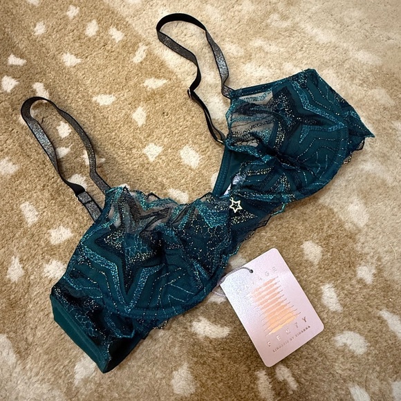 Savage X Fenty NWT Shining Star Embroidered Unlined Demi Bra women’s size 34B - Picture 9 of 13